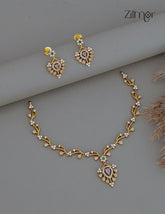 Antique AD Stone Necklace Earring Set (color option)-SN1012162